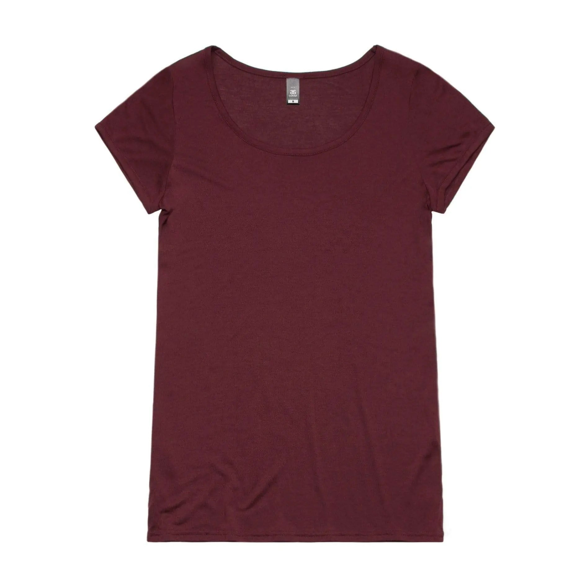 As Colour Women's note tee 4019 Casual Wear As Colour BURGUNDY XSM